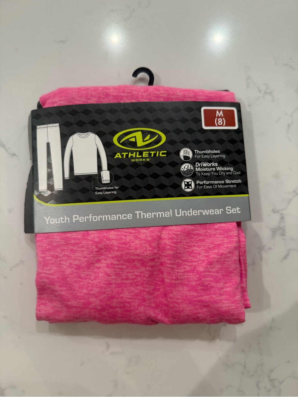 Athletic Works Pink Youth Performance Thermal Set Size Youth Medium